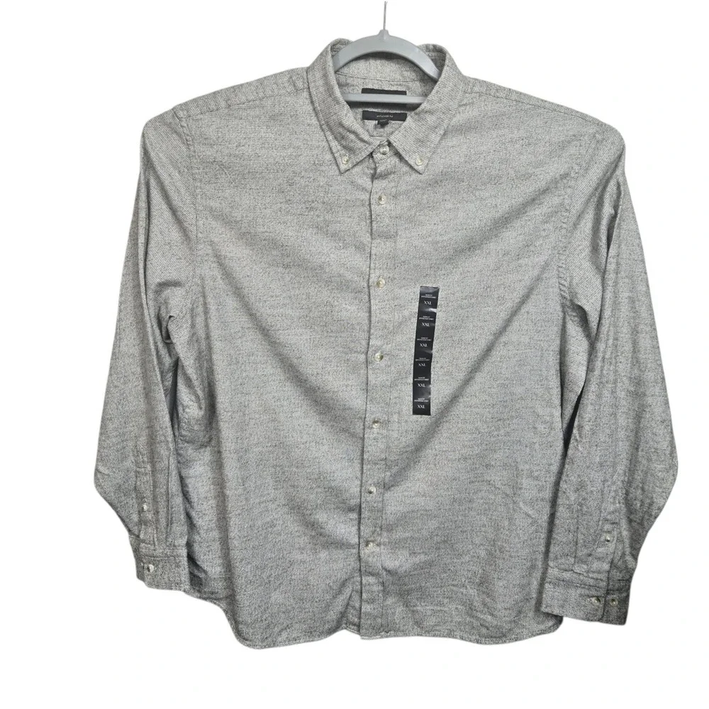 Banana Republic Mens XXL Slim Fit Untucked Fit Classicu Quiet Luxury‎ Grey NWT